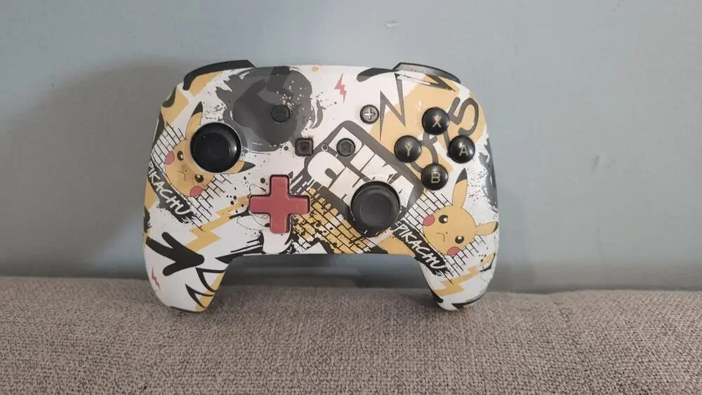 Wireless Nintendo Switch Controller Pikachu Pokemon Design Missing Battery Cover
